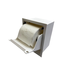 Тримач туалетного паперу прихованого монтажу з гострими кутами білий
