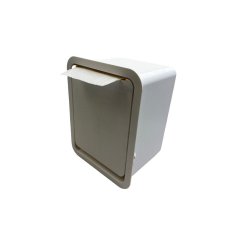 Тримач туалетного паперу прихованого монтажу з напівкруглими кутами білий