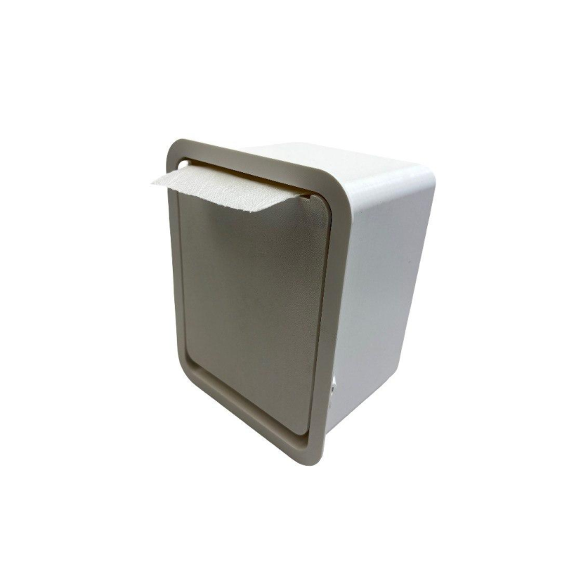 Тримач туалетного паперу прихованого монтажу з напівкруглими кутами білий